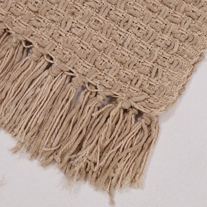 Buy Cozy Loom Throw - Beige Throws from Vaaree