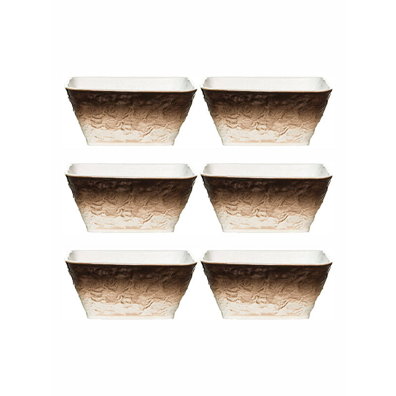 Bowl - Clover Brown Snack Bowl (350 ML) - Set Of Six