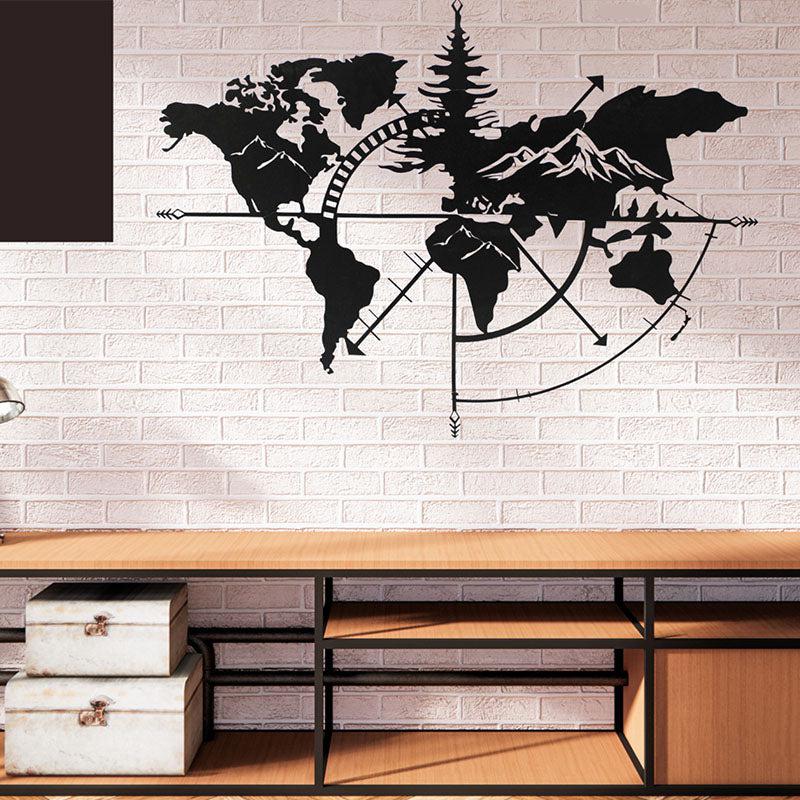 Buy World Map Wander Black Wall Art Wall Accents from Vaaree