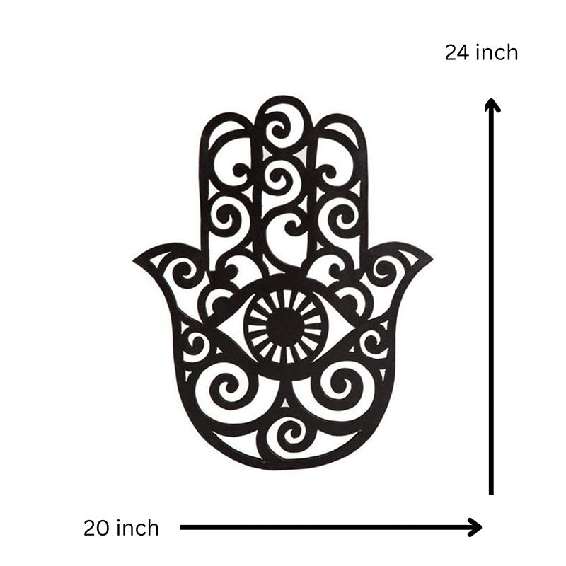 Wall Accents - Hamsa Spiritual Black Wall Art