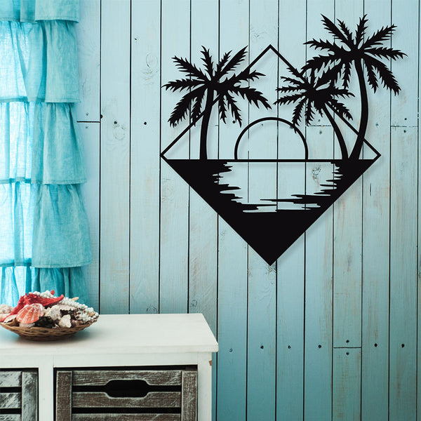 Wall Accents - Beach Sunset Black Wall Art