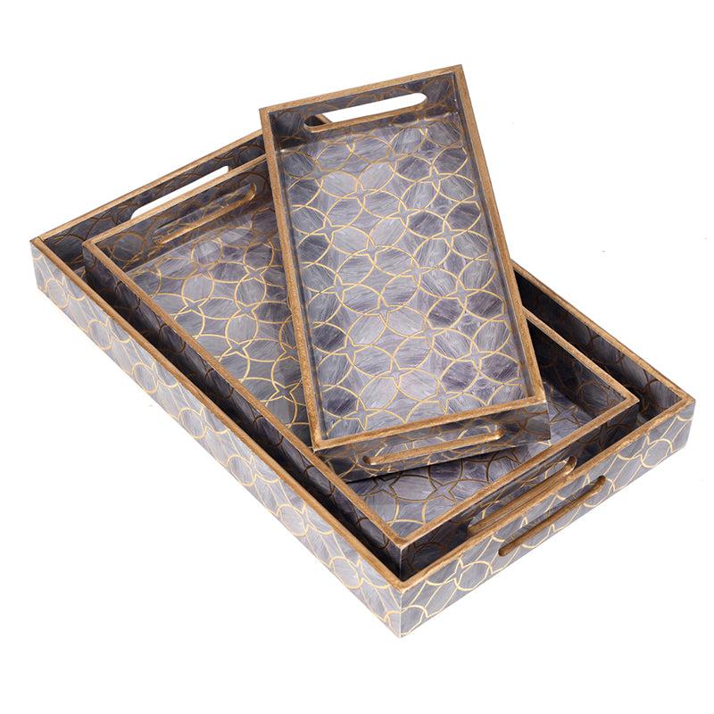 Buy Brovia Serving Tray - Set Of Three Serving Tray from Vaaree