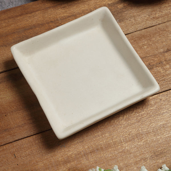 Buy Metrica Square Stoneware Platter - Set Of Two Platter from Vaaree