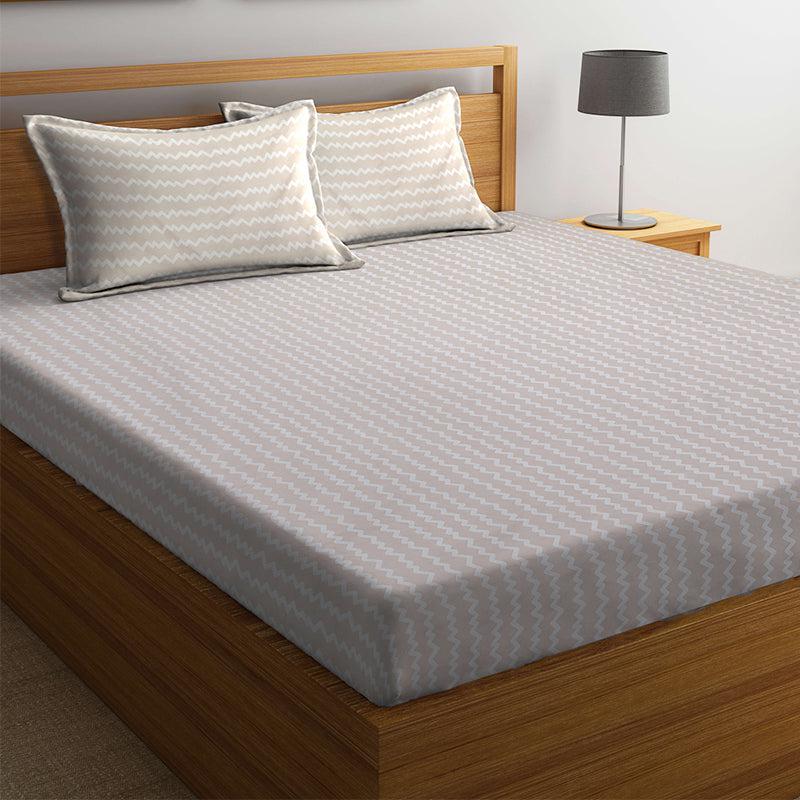 Bedsheets - Lora Stripes Bedsheet - Beige