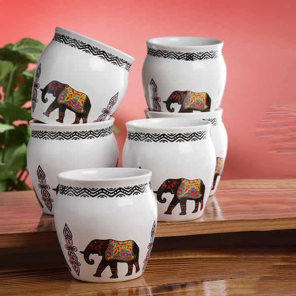 Mug & Tea Cup - Gaja Ethnic Khullad (220 ML) - Set Of Six