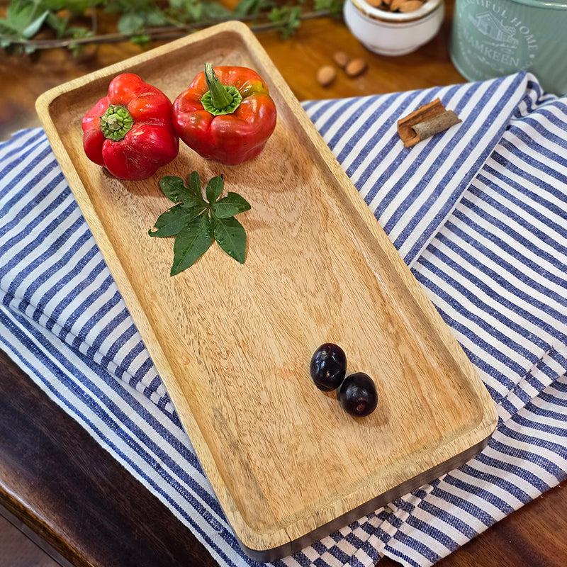 Buy Bhoomi Wooden Serving Tray Platter from Vaaree