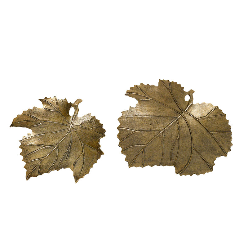 Buy Maple Muse Accent Tray (Gold) - Set Of Two Accent Bowls & Trays from Vaaree