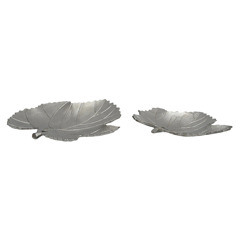 Buy Maple Muse Accent Tray (Silver) - Set Of Two Accent Bowls & Trays from Vaaree