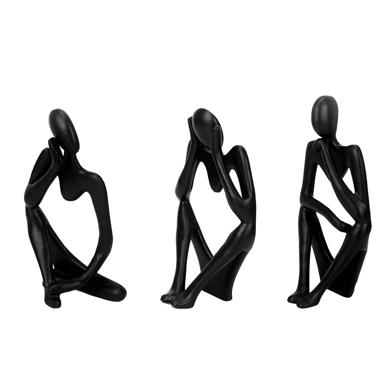 Buy Human Ponder Showpiece (Black) - Set Of Three Showpieces from Vaaree