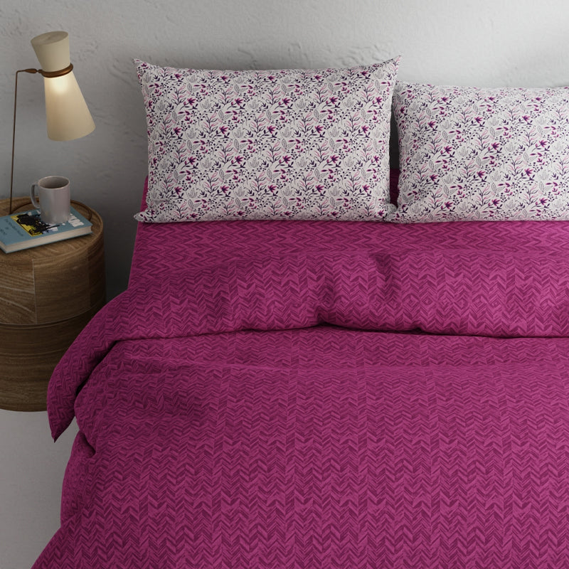 Buy Struan Floral Bedding Set - Purple Bedding Set from Vaaree