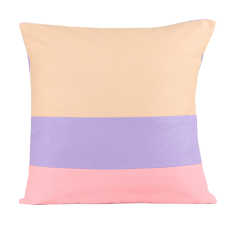 Buy Bhumiti Stripe Cushion Covers - Beige & Purple Cushion Covers from Vaaree