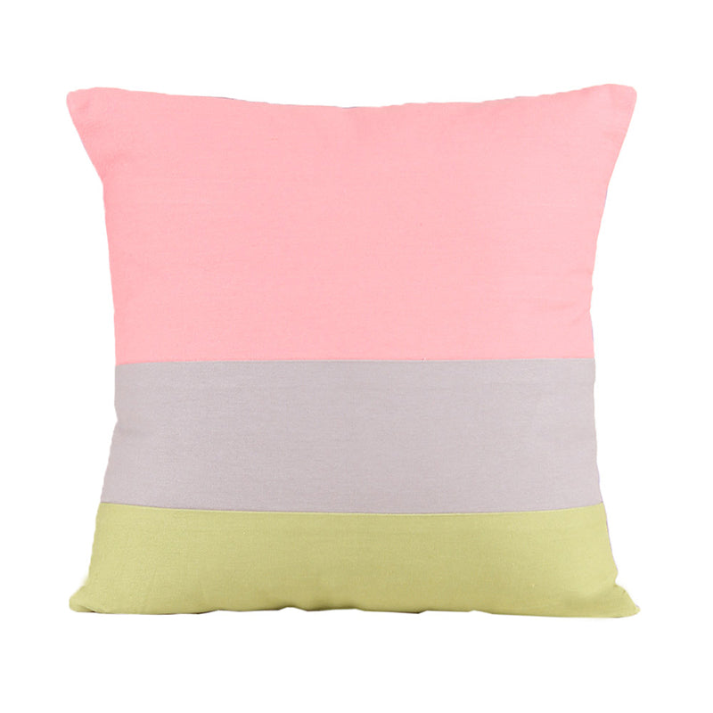 Buy Bhumiti Striped Cushion Cover - Peach & Purple Cushion Covers from Vaaree