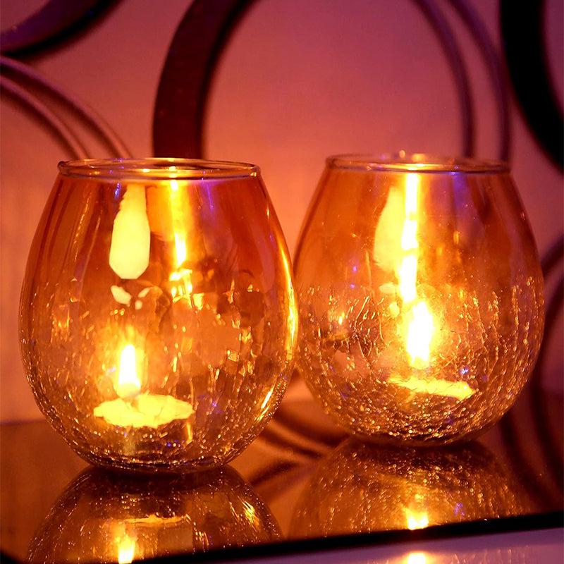 Buy Glamora Glass Tealight Candle Holder Tea Light Candle Holders from Vaaree