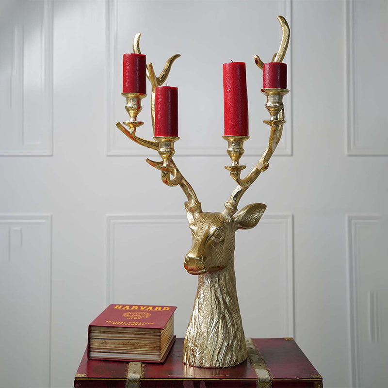 Buy Stag Shine Candle Holder - Gold Candle Holders from Vaaree