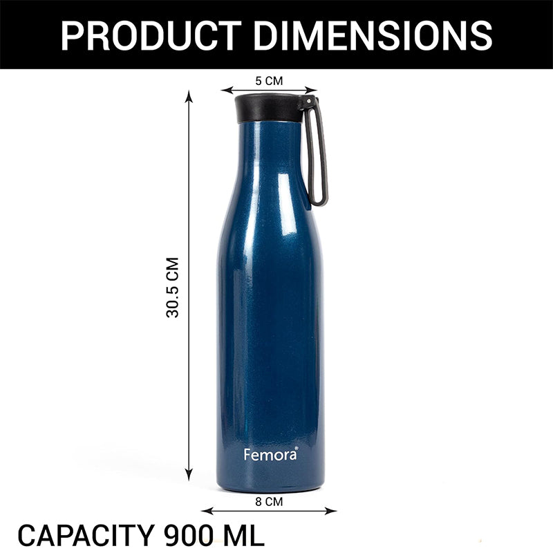 Bottle - Asphona Insulated Water Bottle (900 ML) - Blue