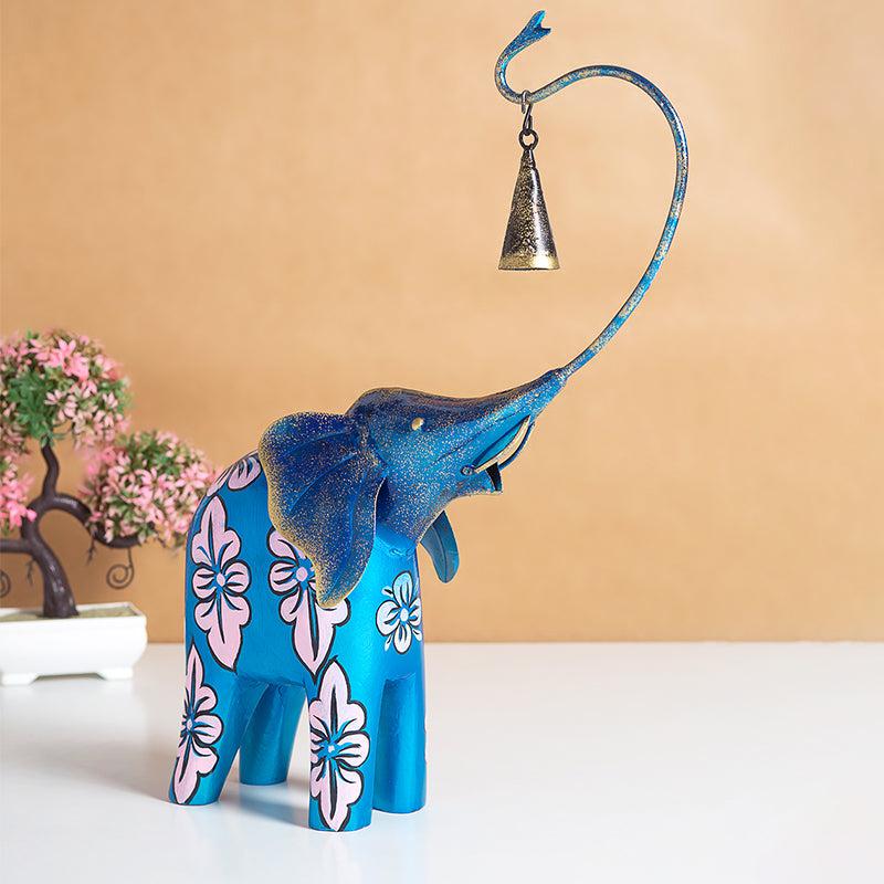 Buy Gajendra Ghanti Showpiece - Blue Showpieces from Vaaree