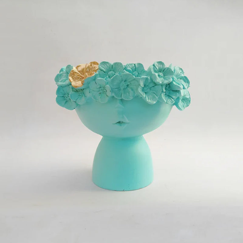 Buy Skyla Florenta Vase - Aqua Blue Vase from Vaaree