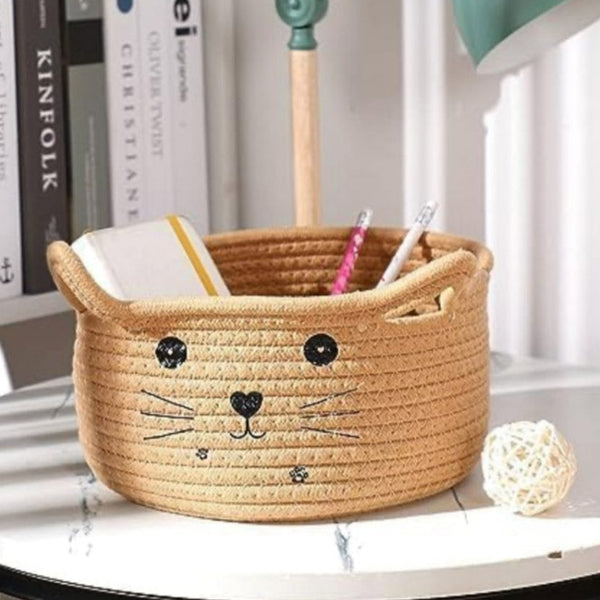 Storage Basket - Meow Mate Natural Fiber Storage Basket - Beige