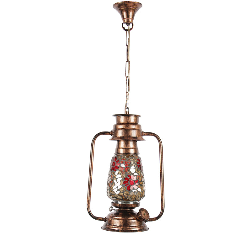 Buy Phoolkari Mosaic Lantern Ceiling Lamp - Copper Ceiling Lamp from Vaaree