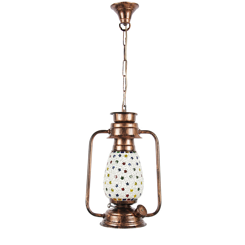 Buy Divyara Mosaic Lantern Ceiling Lamp - Copper Ceiling Lamp from Vaaree