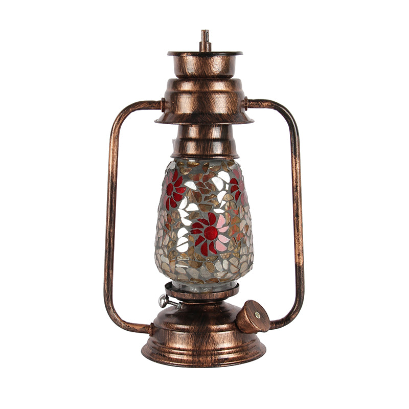 Buy Phoolkari Mosaic Lantern Table Lamp - Copper Table Lamp from Vaaree