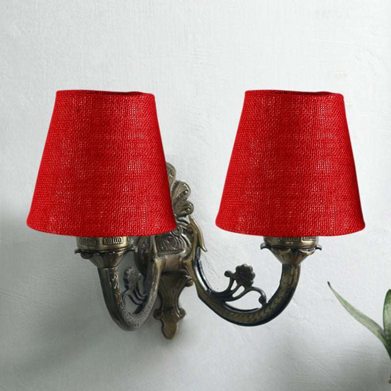 Wall Lamp - Vintage Conical Duo Wall Lamp - Maroon