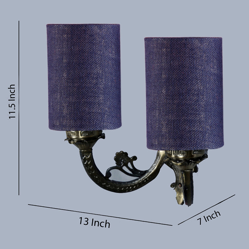 Wall Lamp - Vintage Cylindrical Duo Wall Lamp - Blue