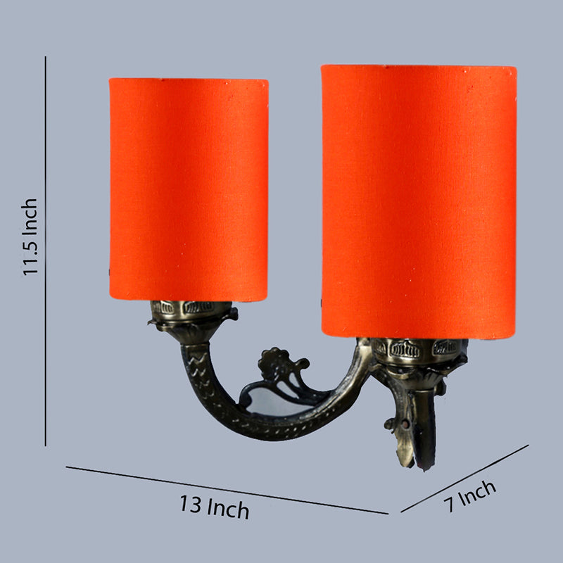 Wall Lamp - Vintage Cylindrical Duo Wall Lamp - Orange