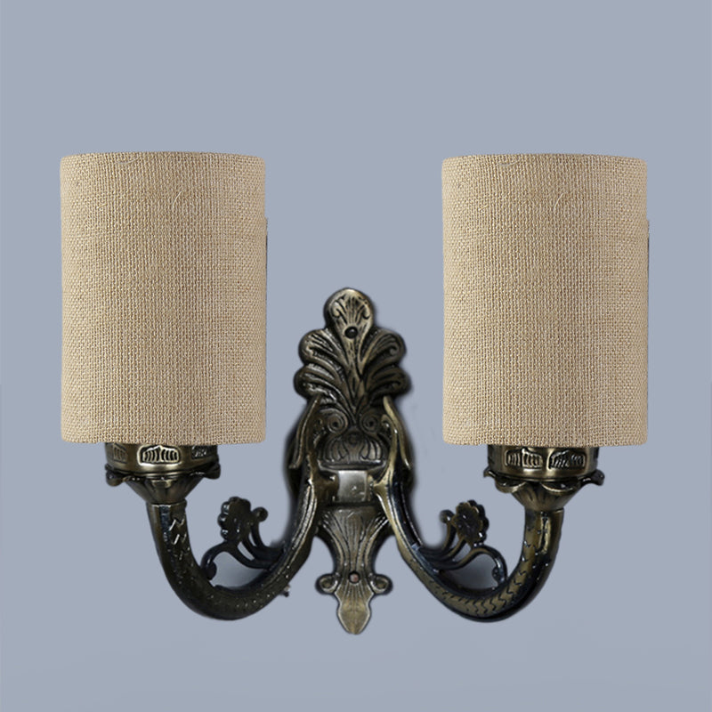 Wall Lamp - Vintage Cylindrical Duo Wall Lamp - Beige