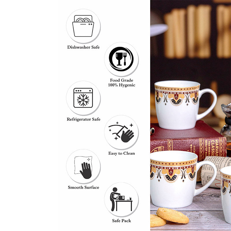 Mug & Tea Cup - Sukrita Ethnic Mug (200 ML) - Set Of Six