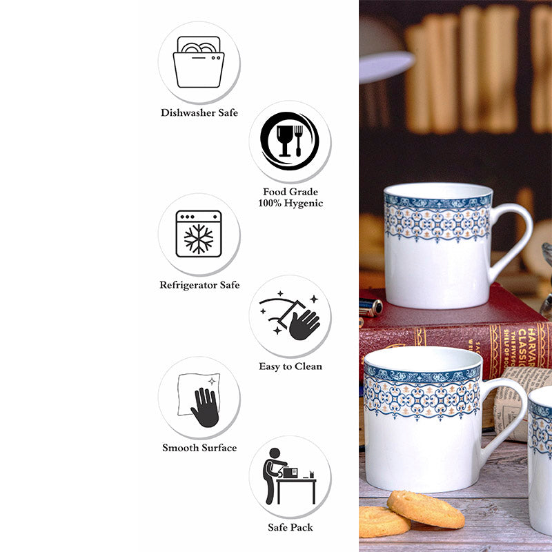 Mug & Tea Cup - Advaya Ethnic Mug (210 ML) - Set Of Six