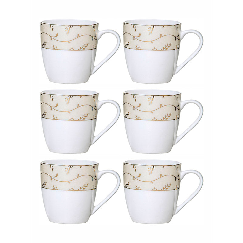 Mug & Tea Cup - Sego Floral Mug (180 ML) - Set Of Six