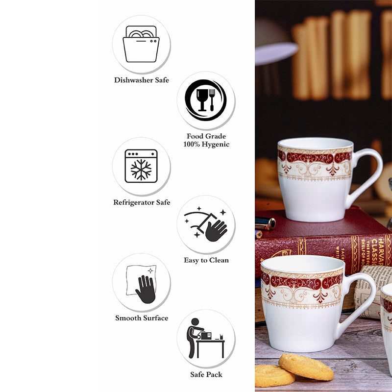 Mug & Tea Cup - Theara Ethnic Mug (180 ML) - Set Of Six