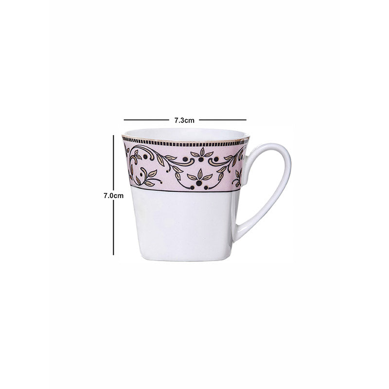 Mug & Tea Cup - Lemi Floral Mug (180 ML) - Set Of Six