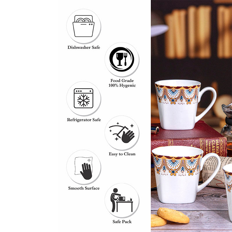 Mug & Tea Cup - Agniva Ethnic Mug (180 ML) - Set Of Six