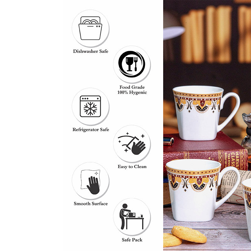 Mug & Tea Cup - Nisara Ethnic Mug (180 ML) - Set Of Six