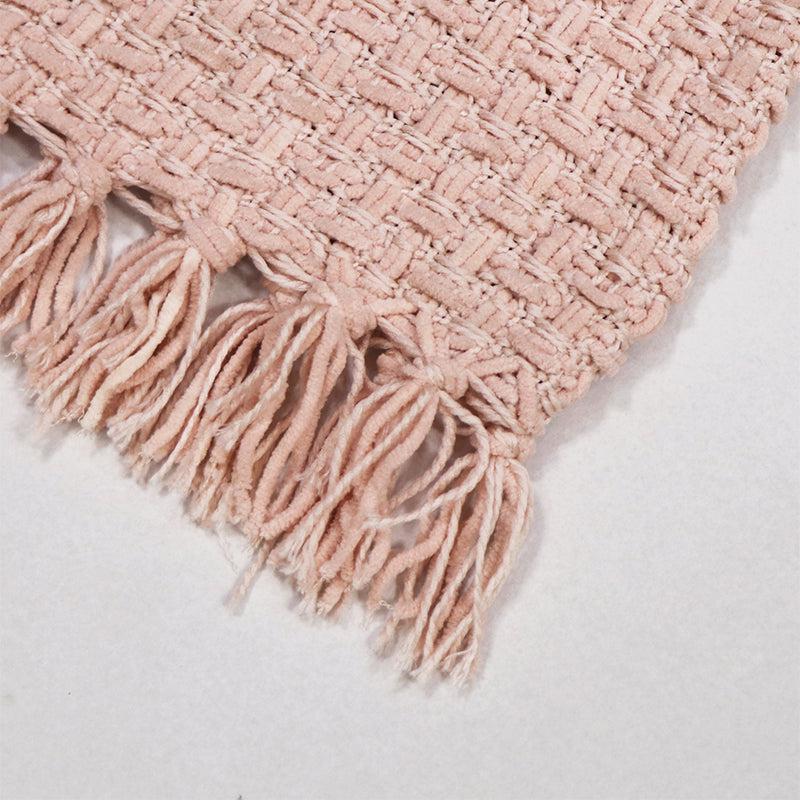 Buy Cozy Loom Throw - Pink Throws from Vaaree