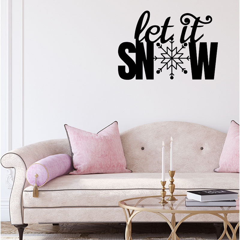 Wall Accents - Let It Snow Black Wall Art