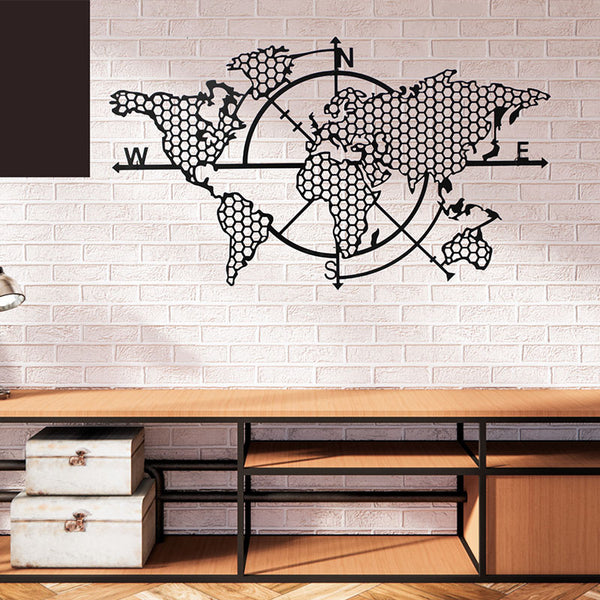 Wall Accents - World Map Travel Black Wall Art