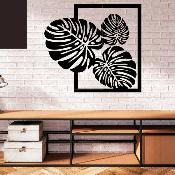 Wall Accents - Big Leaves Black Wall Art