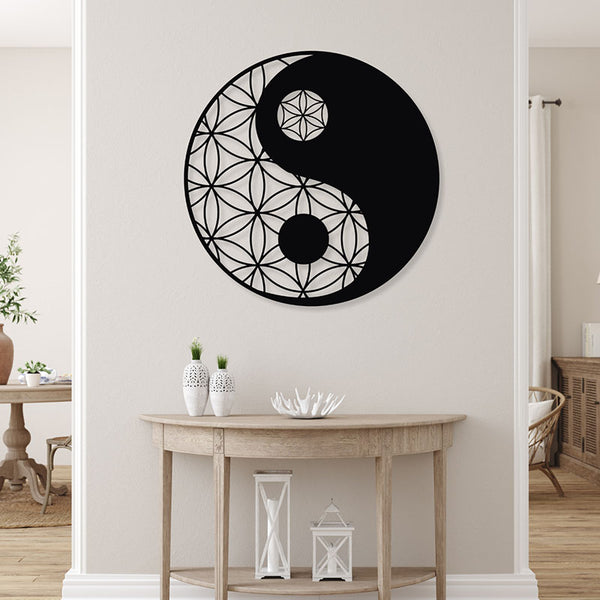 Wall Accents - Yin Yang Black Wall Art