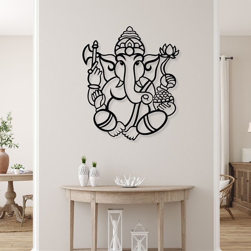 Wall Accents - Ganesha Black Wall Art