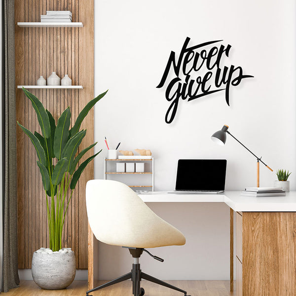 Wall Accents - Never Give Up Black Wall Art