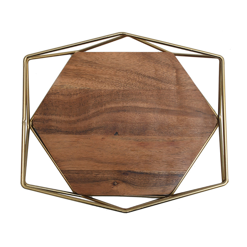 Serving Tray - Nidara Geometric Serving Tray - Golden