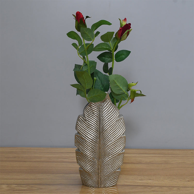 Vase - Palm Laef Vase - Silver