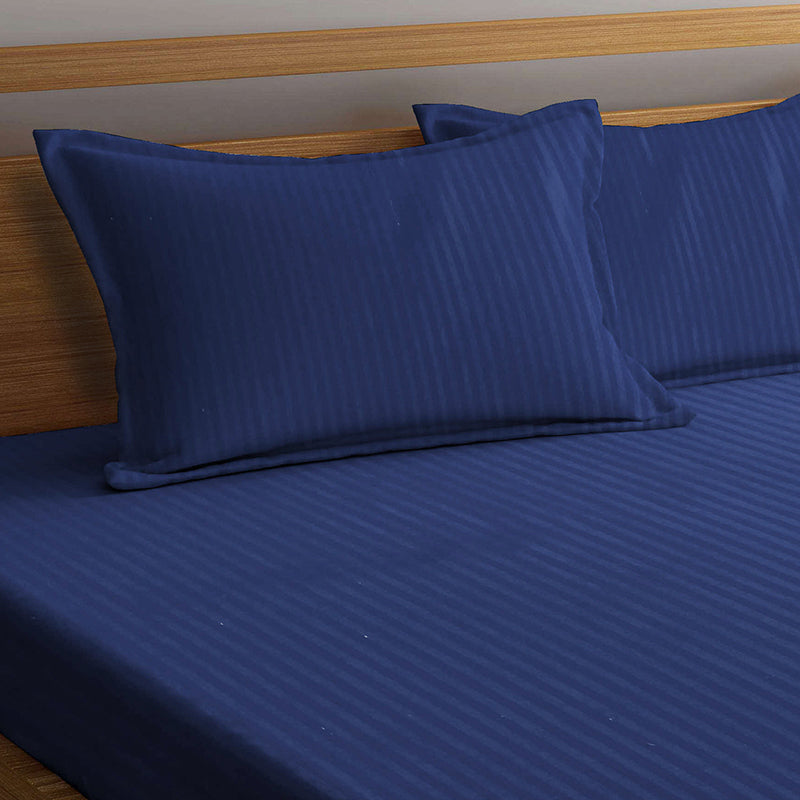 Buy Onyx Stripes Bedsheet - Blue Bedsheets from Vaaree