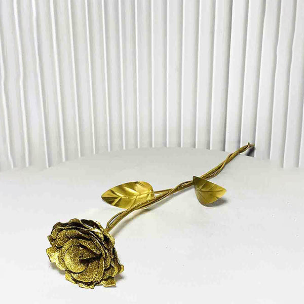 Buy Evergreen Romance Gold Rose Showpiece Showpiece from Vaaree