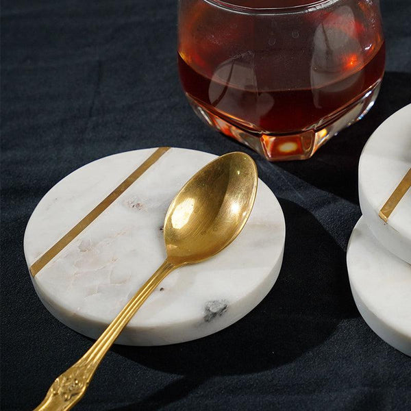 Buy Billia Marble Coaster - Set Of Four Coasters from Vaaree