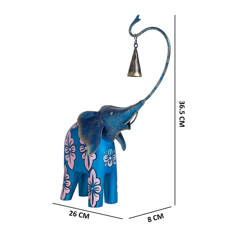 Buy Gajendra Ghanti Showpiece - Blue Showpieces from Vaaree