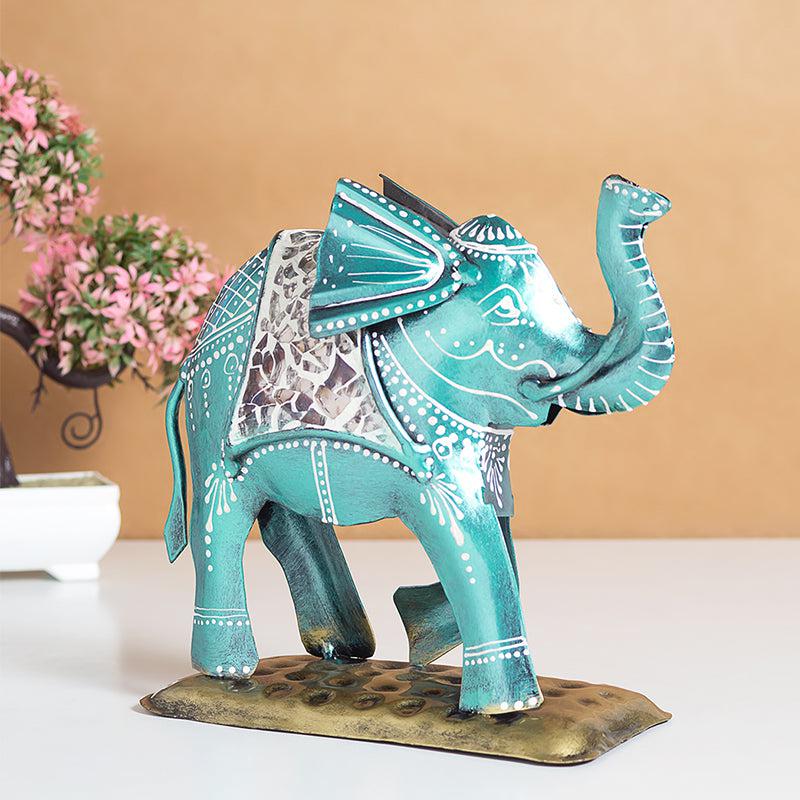 Buy Gajendra Glitter Showpiece - Blue Showpiece from Vaaree